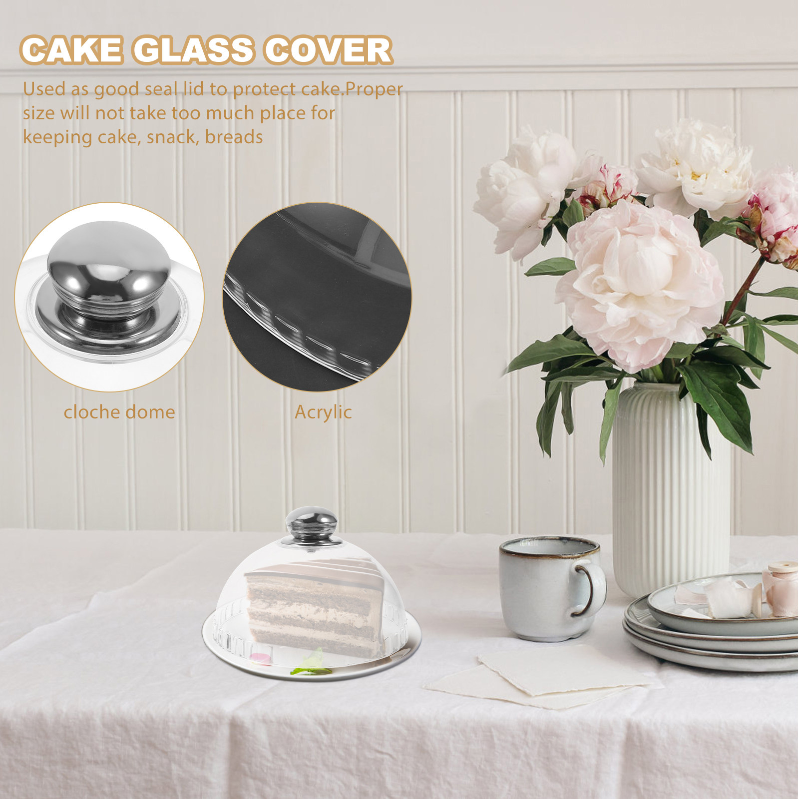 Plastic Dome Clear - Şeffaf Akrilik Pasta Kubbesi Yuvarlak Gıda