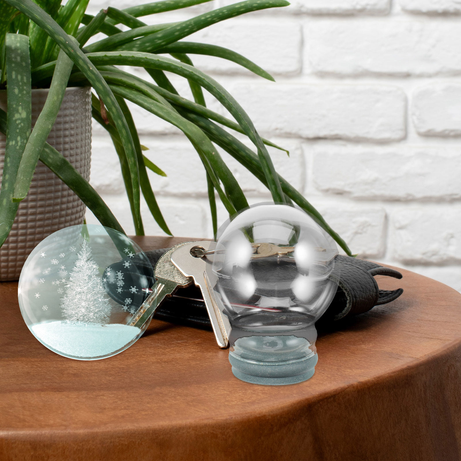 Plastic Dome Clear - 2 Adet Şeffaf Cam Kar Küreleri,